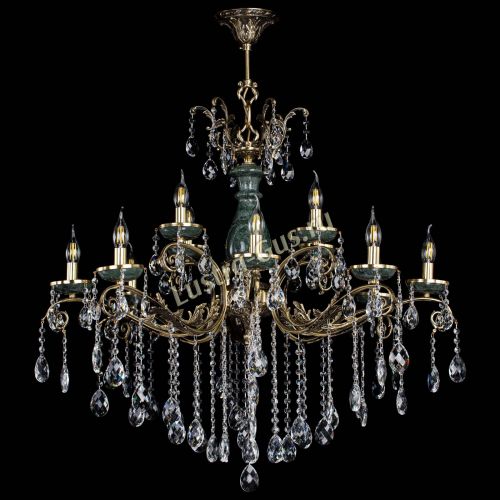 Люстра бронзовая Алфея Малахит №12 баден в Магнитогорске Гусь Хрустальный