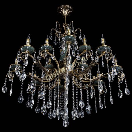 Люстра бронзовая Алфея Малахит №12 баден в Магнитогорске Гусь Хрустальный