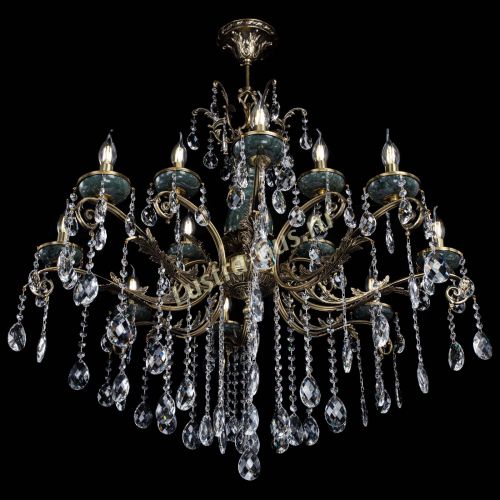 Люстра бронзовая Алфея Малахит №12 баден в Магнитогорске Гусь Хрустальный