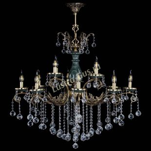 Бронзовая люстра Люстра бронзовая Алфея Малахит №12 шар