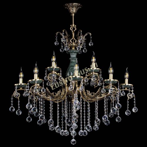 Люстра бронзовая Алфея Малахит №12 шар в Магнитогорске Гусь Хрустальный