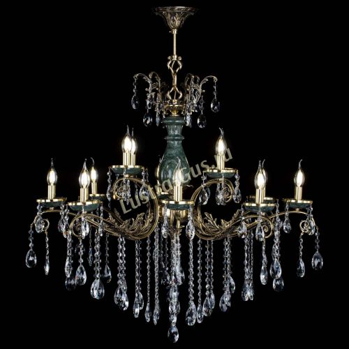 Люстра бронзовая Алфея Малахит №12 журавлик в Магнитогорске Гусь Хрустальный