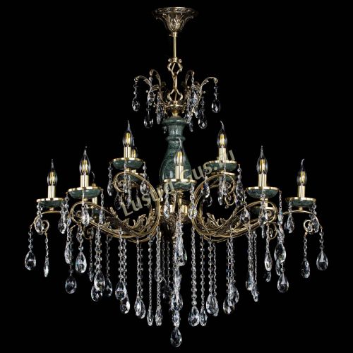 Люстра бронзовая Алфея Малахит №12 журавлик в Магнитогорске Гусь Хрустальный