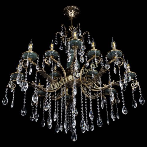 Люстра бронзовая Алфея Малахит №12 журавлик в Магнитогорске Гусь Хрустальный