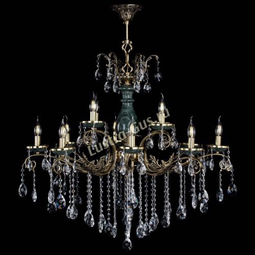 Люстра бронзовая Алфея Малахит №12 звездочка в Магнитогорске Гусь Хрустальный