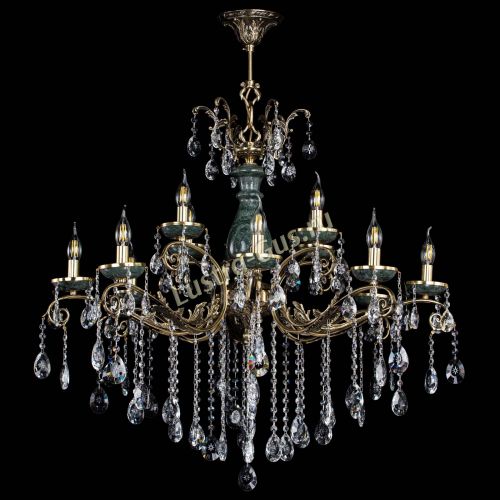 Люстра бронзовая Алфея Малахит №12 звездочка в Магнитогорске Гусь Хрустальный