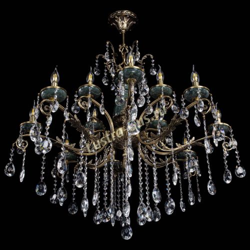 Люстра бронзовая Алфея Малахит №12 звездочка в Магнитогорске Гусь Хрустальный