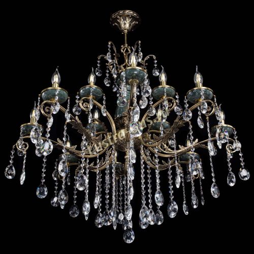 Люстра бронзовая Алфея Малахит №12 звездочка в Магнитогорске Гусь Хрустальный