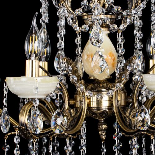 Люстра бронзовая Алфея Оникс №6 баден в Магнитогорске Гусь Хрустальный