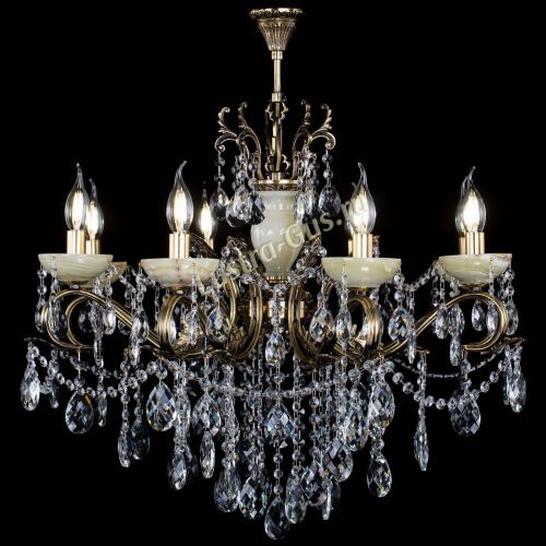 Люстра бронзовая Алфея Оникс №8 баден в Магнитогорске Гусь Хрустальный