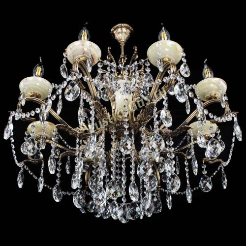 Люстра бронзовая Алфея Оникс №8 баден в Магнитогорске Гусь Хрустальный