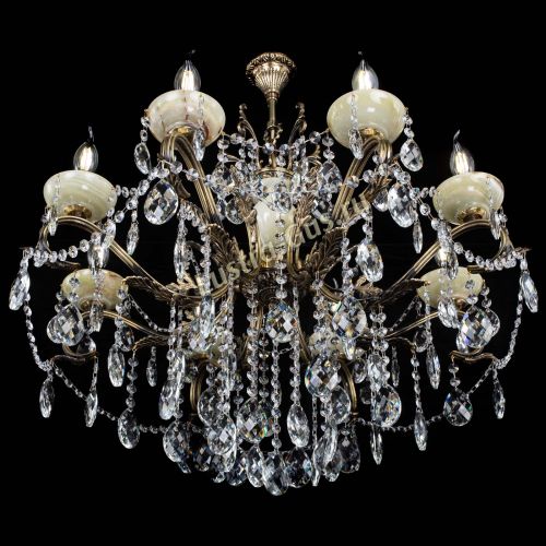 Люстра бронзовая Алфея Оникс №8 баден в Магнитогорске Гусь Хрустальный