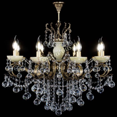 Люстра бронзовая Алфея Оникс №8 шары в Магнитогорске Гусь Хрустальный