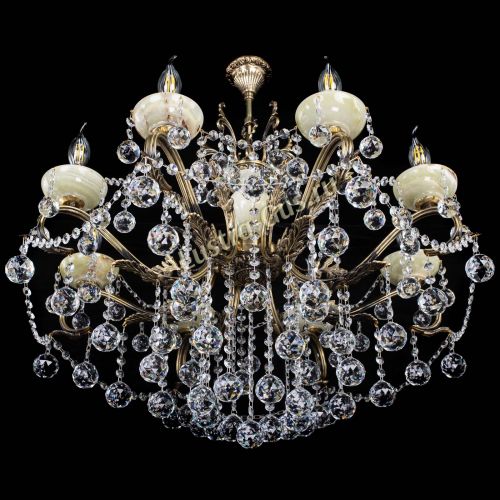 Люстра бронзовая Алфея Оникс №8 шары в Магнитогорске Гусь Хрустальный