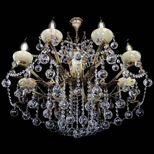 Люстра бронзовая Алфея Оникс №8 шары в Магнитогорске Гусь Хрустальный