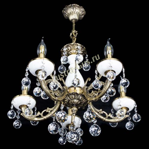 Люстра бронзовая Атланта из мрамора №5/1 Шар в Магнитогорске Гусь Хрустальный