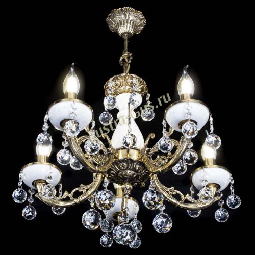 Люстра бронзовая Атланта из мрамора №5/1 Шар в Магнитогорске Гусь Хрустальный