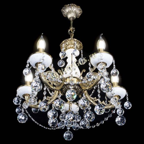 Люстра бронзовая Атланта из мрамора №5/3 Шар в Магнитогорске Гусь Хрустальный