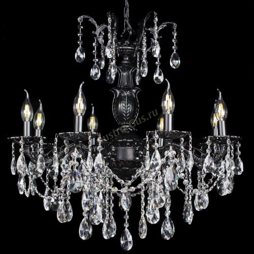 Люстра бронзовая Делия №8 журавлик черная в Магнитогорске Гусь Хрустальный