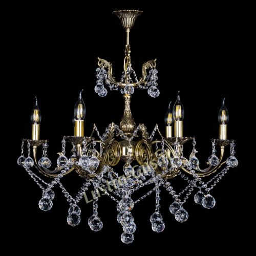 Бронзовая люстра Кассандра №6/2 шар в Магнитогорске Гусь Хрустальный