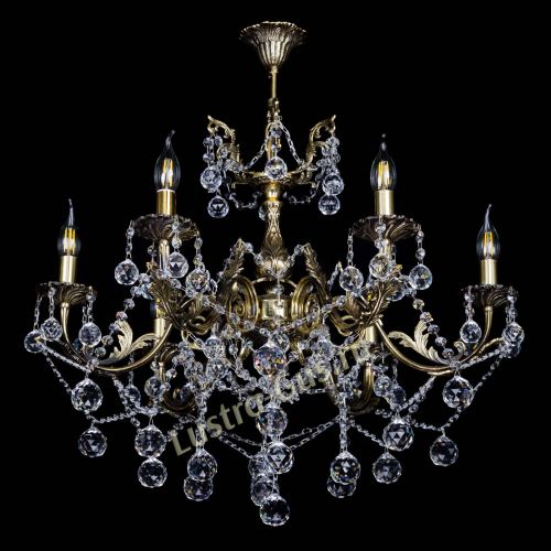 Бронзовая люстра Кассандра №6/2 шар в Магнитогорске Гусь Хрустальный