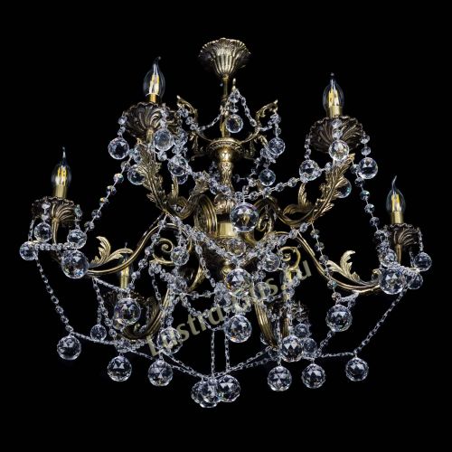 Бронзовая люстра Кассандра №6/2 шар в Магнитогорске Гусь Хрустальный