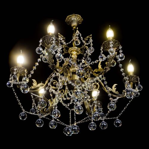 Бронзовая люстра Кассандра №6/2 шар в Магнитогорске Гусь Хрустальный