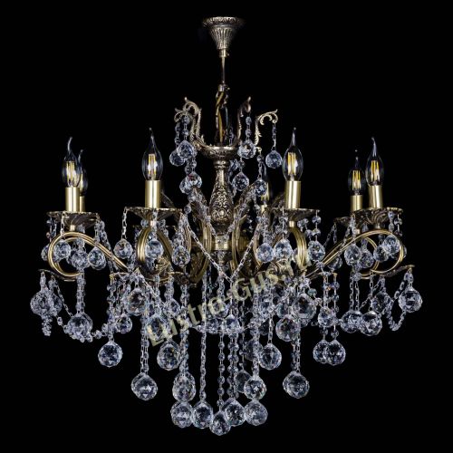 Бронзовая люстра Мелания №8/2 шар в Магнитогорске Гусь Хрустальный