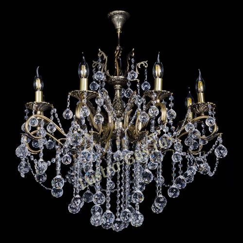 Бронзовая люстра Мелания №8/2 шар в Магнитогорске Гусь Хрустальный