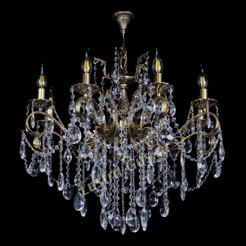 Бронзовая люстра Мелания №8/2 журавлик в Магнитогорске Гусь Хрустальный