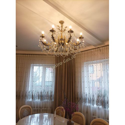 Бронзовая люстра Кассандра №8 шар в Магнитогорске Гусь Хрустальный