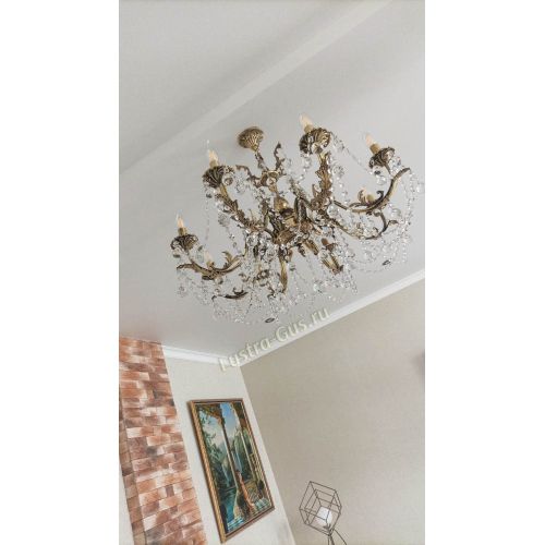 Бронзовая люстра Кассандра №8 шар в Магнитогорске Гусь Хрустальный