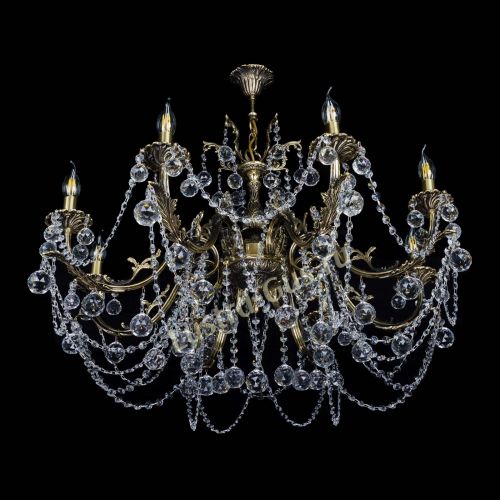 Бронзовая люстра Кассандра №8 шар в Магнитогорске Гусь Хрустальный