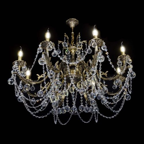 Бронзовая люстра Кассандра №8 шар в Магнитогорске Гусь Хрустальный