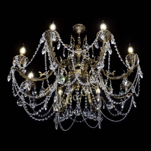 Бронзовая люстра Кассандра №8 журавлик в Магнитогорске Гусь Хрустальный