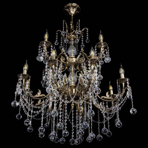 Люстра бронзовая Кассандра Алфея №12 шар в Магнитогорске Гусь Хрустальный