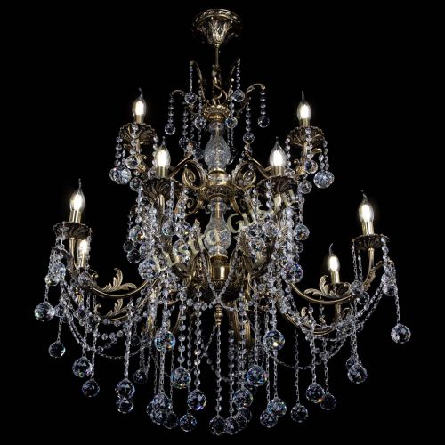 Люстра бронзовая Кассандра Алфея №12 шар в Магнитогорске Гусь Хрустальный