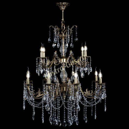 Люстра бронзовая Кассандра Алфея №12 звездочка в Магнитогорске Гусь Хрустальный