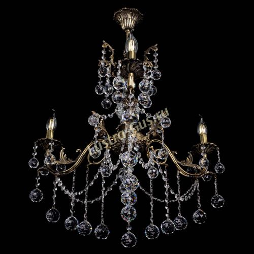 Люстра бронзовая Кассандра Алфея №3/1 шар в Магнитогорске Гусь Хрустальный