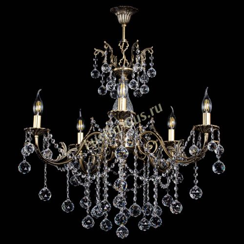 Люстра бронзовая Кассандра Алфея №5/1 шар в Магнитогорске Гусь Хрустальный