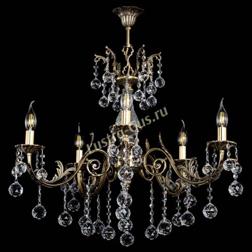 Люстра бронзовая Кассандра Алфея №5/2 шар в Магнитогорске Гусь Хрустальный