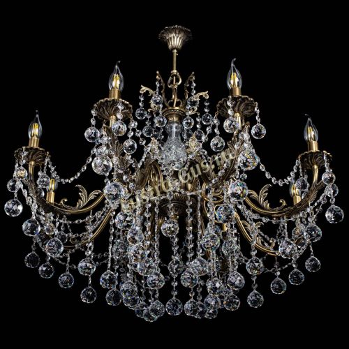 Люстра бронзовая Кассандра Алфея №8/1 шар в Магнитогорске Гусь Хрустальный