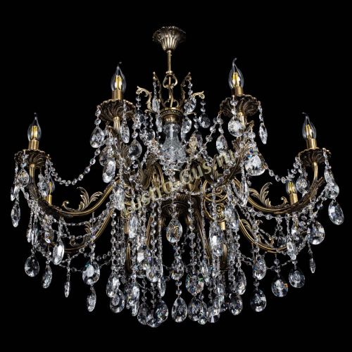 Люстра бронзовая Кассандра Алфея №8/1 звездочка в Магнитогорске Гусь Хрустальный