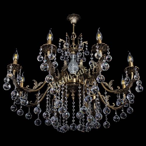 Люстра бронзовая Кассандра Алфея №8/2 шар в Магнитогорске Гусь Хрустальный