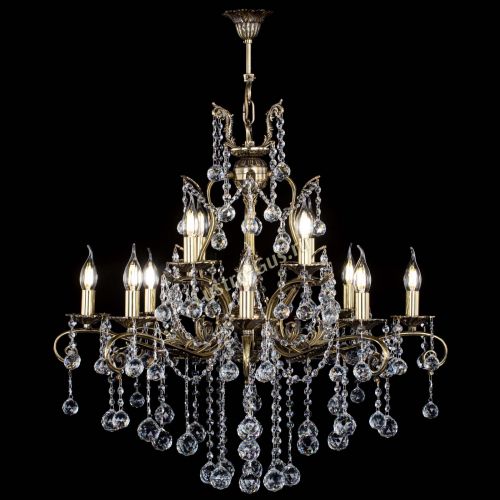 Люстра бронзовая Мелания №12/2 шар в Магнитогорске Гусь Хрустальный