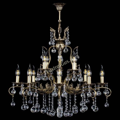 Люстра бронзовая Мелания №12/1 шар в Магнитогорске Гусь Хрустальный