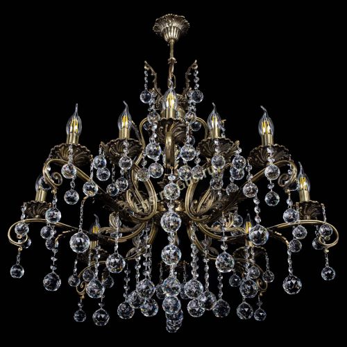 Люстра бронзовая Мелания №12/1 шар в Магнитогорске Гусь Хрустальный