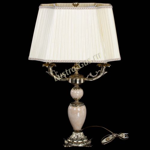 Бронзовая настольная лампа Антик №2 с камнем в Магнитогорске Гусь Хрустальный
