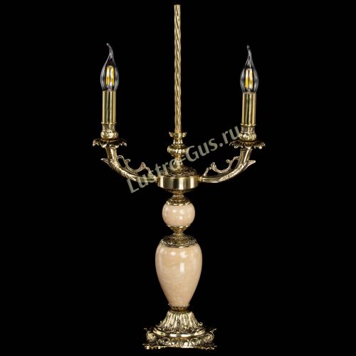 Бронзовая настольная лампа Антик №2 с камнем в Магнитогорске Гусь Хрустальный