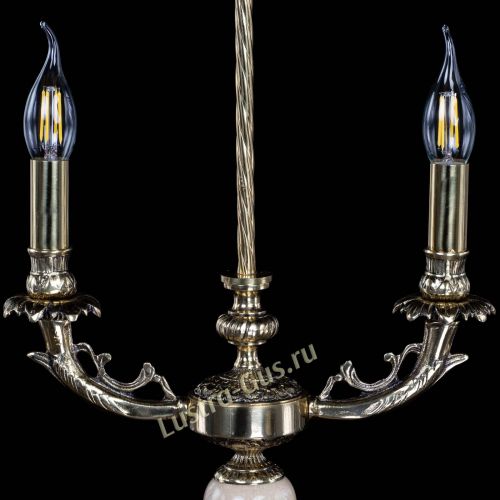 Бронзовая настольная лампа Антик №2 с камнем в Магнитогорске Гусь Хрустальный